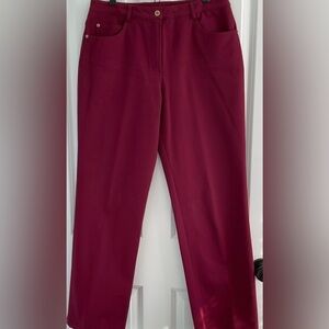 St John Sport Women's Straight Leg Pants - Burgundy